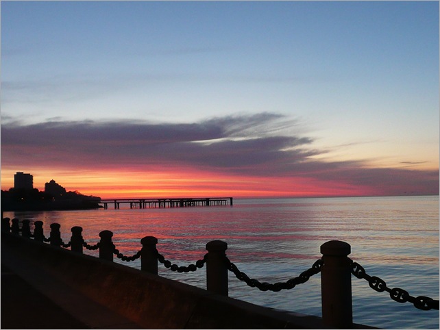 dawn over pier