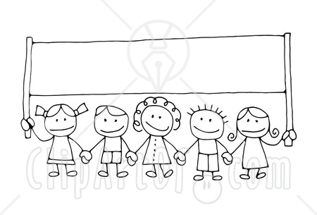 stock photo : Cartoon illustration of multi kids holding hands