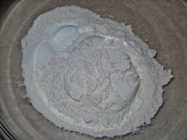 Dry Ingredients (flour, salt, baking powder) in bowl 
