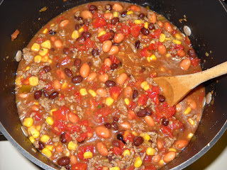 add beans and corn