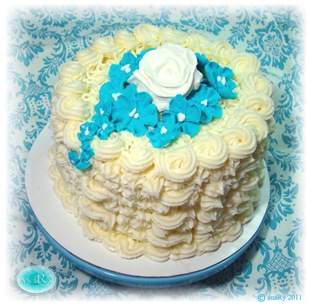 Butter cream Turquoise Birthday cake