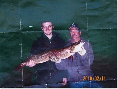 Don and Shirley's grandson, left, and his Northern Pike catch in 2007