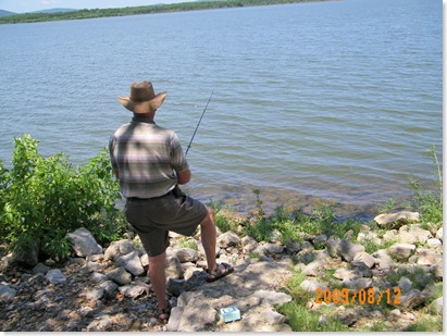 Don, fishing in Lake Sardis