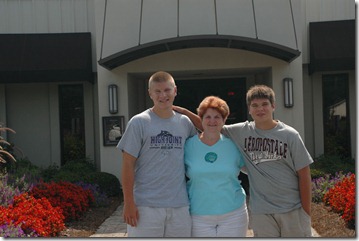 Nathan, Daniel and Esther in front of RCR Racing Museum