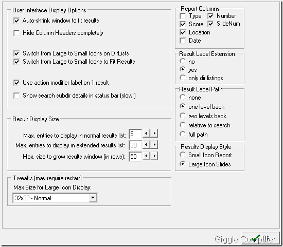 FindAndRun - Display option