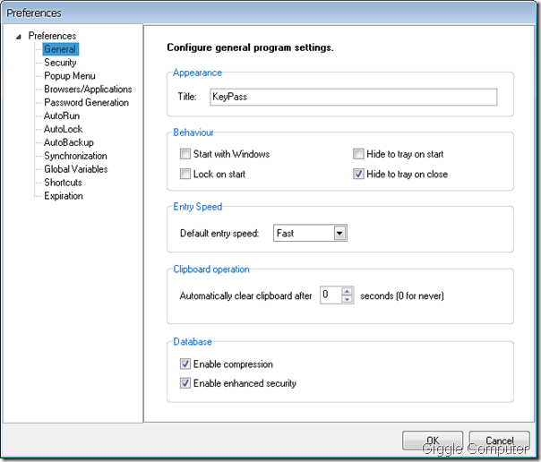 KeyPass - Preferences