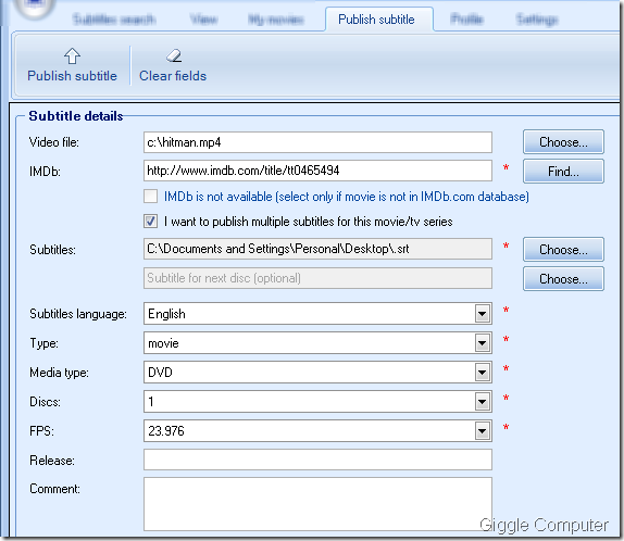 Sublight - Publish subtitle