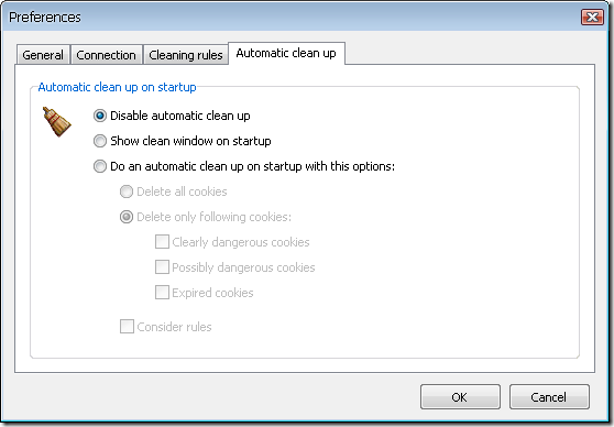 CookieCrumber - Preferences - Automatic clean up