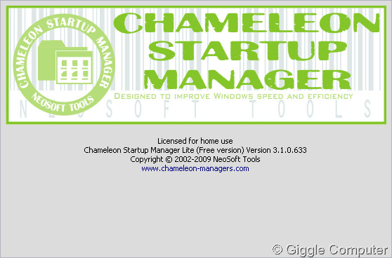 Chameleon Startup Manager - About