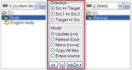 ZBack - Direction and mode