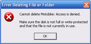 System Protect - Error deleting
