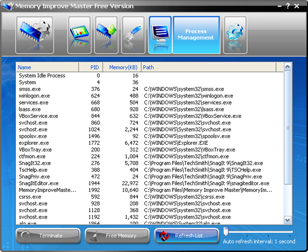 Memory Improve Master - Process Management