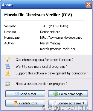 Marxio File Checksum Verifier - About