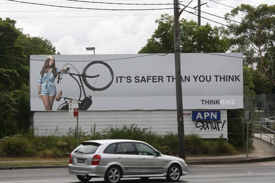 Faux bicycle billboard in Australia