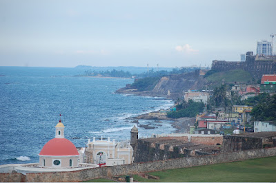  A view from the lawn in front of the castle looking over Old San Juan and the Atlantic Ocean