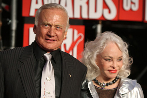 Buzz Aldrin on the red carpet at the VMA's [image courtesy of Getty images and MTV]