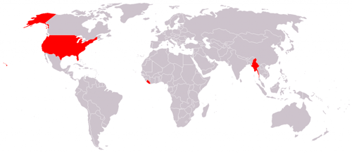 Maps of Countries Not Using the Metric System
