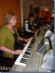 Mary Cohen playing the Tyros 2 keyboard with Carole Littlejohn adding accompanyment and vocals.