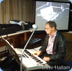 Dave Hallam absorbed in his playing for us on his brand new Yamaha PSR-910.