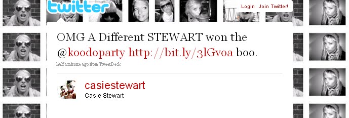a stewart won the koodo party, but not me