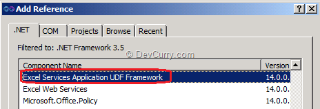 Excel Services Application UDF Framework