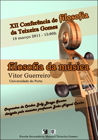 cartaz XII Conferência de Filosofia da Teixeira Gomes filosofia da música
