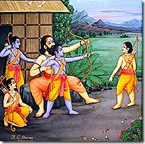 Rama and brothers learning from their guru