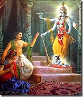 Krishna's appears before Devaki and Vasudeva