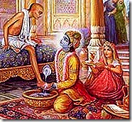 Krishna welcoming Sudama Vipra