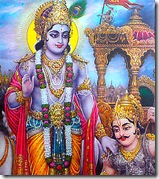 Lord Krishna instructing Arjuna