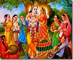 Radha, Krishna, and gopis