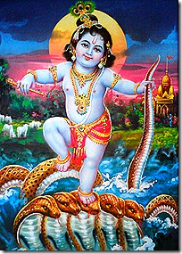 Krishna subduing the Kaliya serpent
