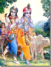 Krishna and Balarama with cows