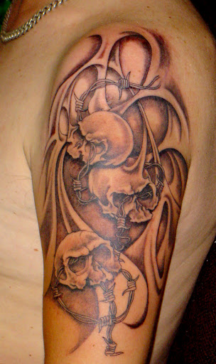 skull arm tattoo