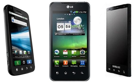 Motorola Atrix LG Optimus 2x Samsung Galaxy S2