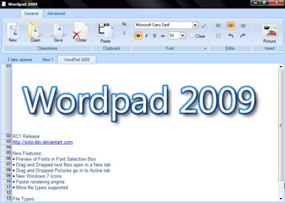 wordpad2009