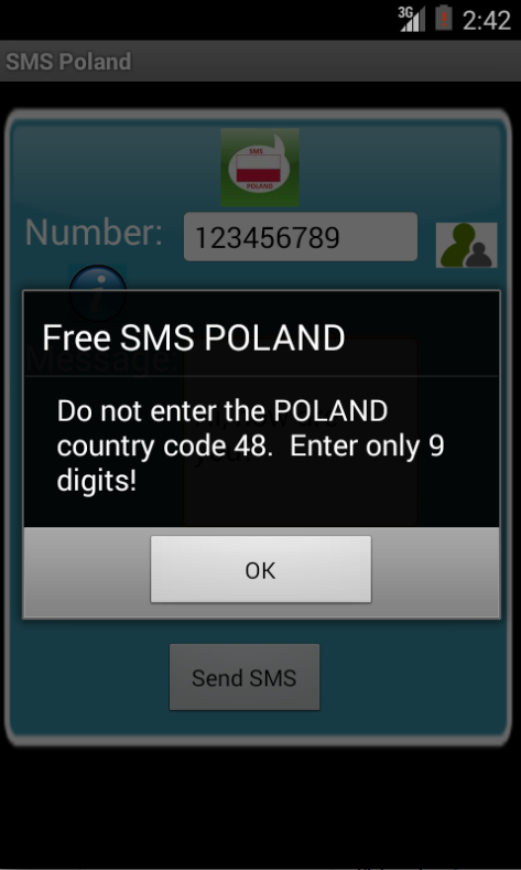 Free SMS Poland Screen 2