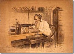 Tolstoï à son bureau