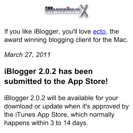 IBlogger 2.0.2 runs on iOS 4.1 and higher, and runs great on the Verizon iPhone.