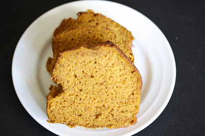 sliced pumpkin bread on a plate