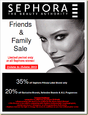 Sehora friends & Family sale