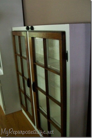 repurposed window cabinet