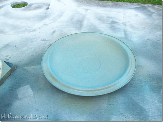 pot lid becomes a birdbath