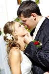 Wedding Hairstyle Bride & Groom Kiss Graphic