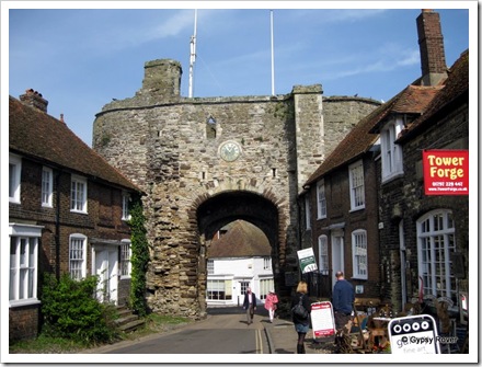 Landgate the only remaining gateway entrance to Rye, built in 1329. There used to be a portcullis which has long since been removed.