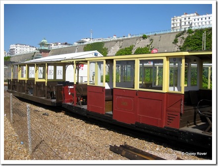 Volks Electric railway at Brighton. The oldest surviving electric railway in the world.