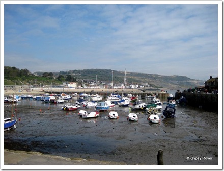 Lyme Regis harbour at low tide. The movie the French Lieutenants Woman was filmed here.