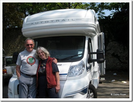 Derek and distant relative Janet Davies at Camborne in Cornwall.