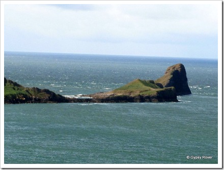 The causeway out to Worms Head. Only accessible 2 hours each side of low tide.