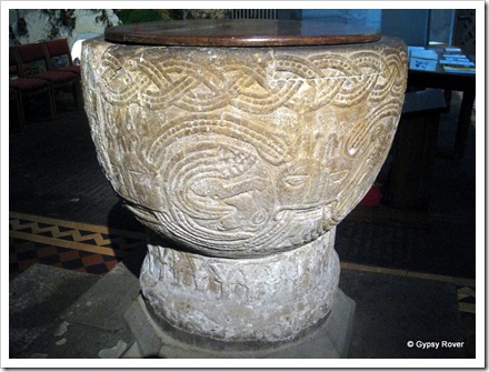 Brecon Cathedral 's 900 year old font.